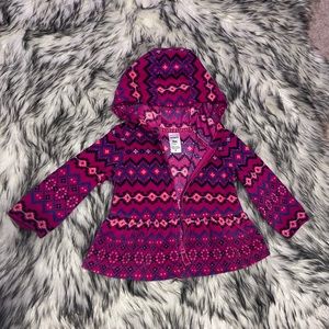 Carter’s Fleece Girls Hooded Zip Sweater 9M NWOT